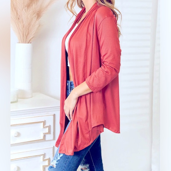 NWT Orange Open Front Basic Cardigan - Picture 2 of 4